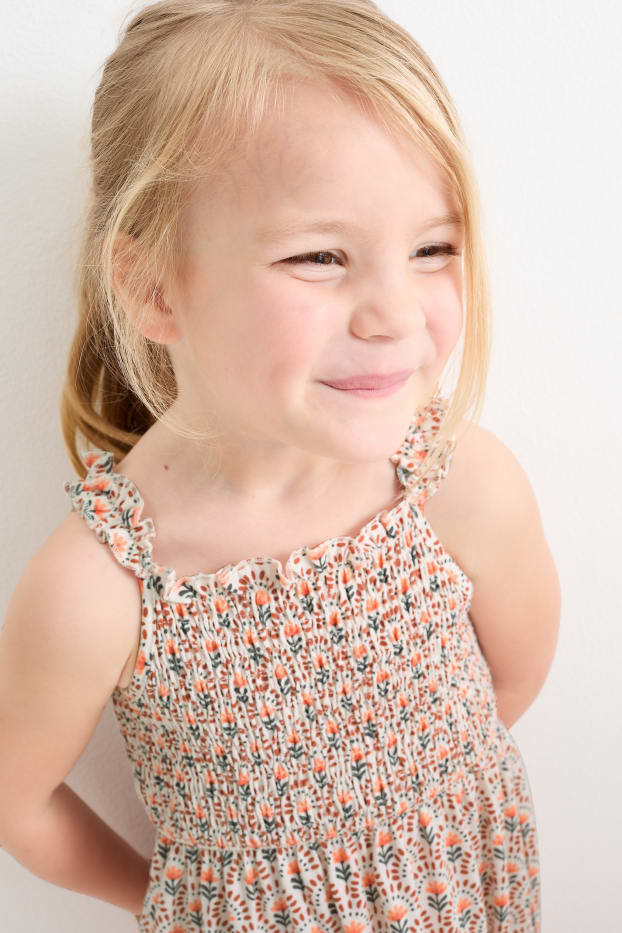 Kinder Mädchen - Multipack 2er - Blume - Kleid - orange