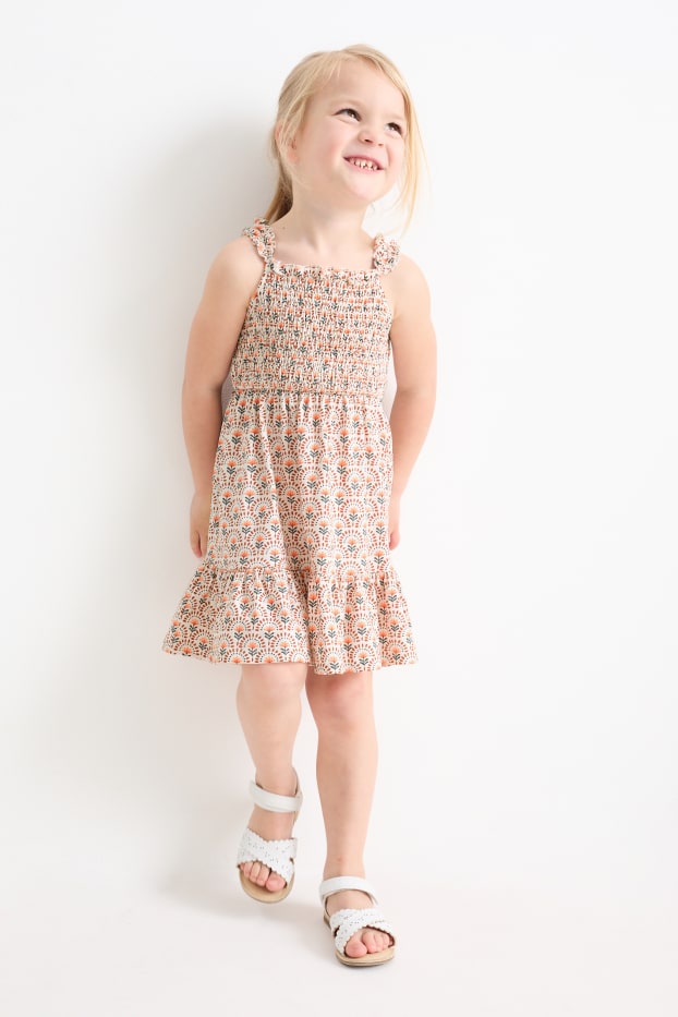 Kinder Mädchen - Multipack 2er - Blume - Kleid - orange