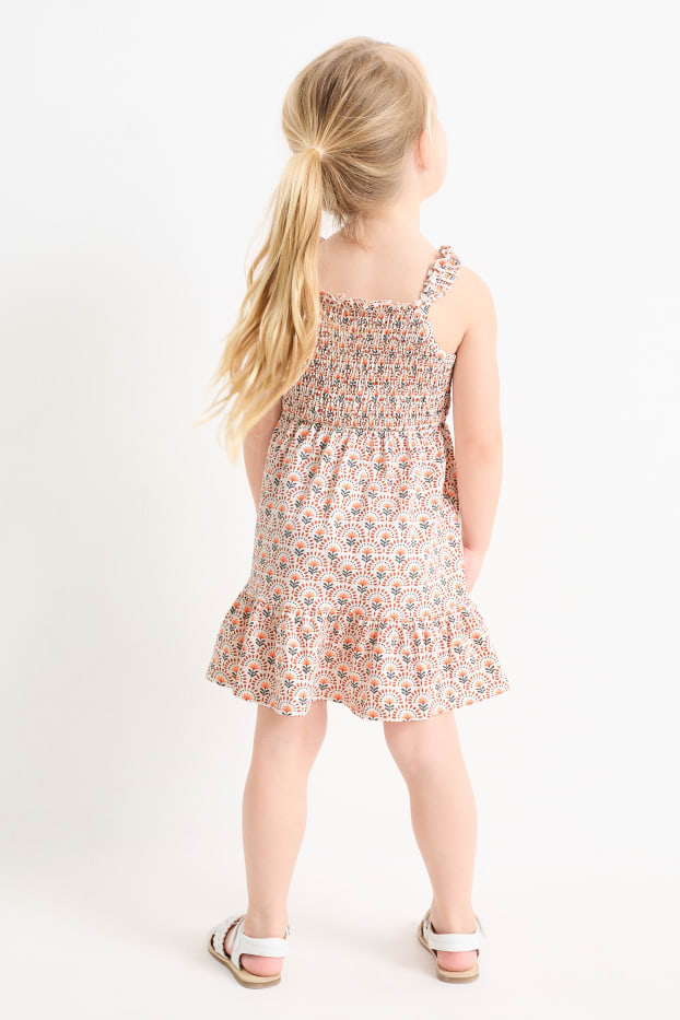 Kinder Mädchen - Multipack 2er - Blume - Kleid - orange