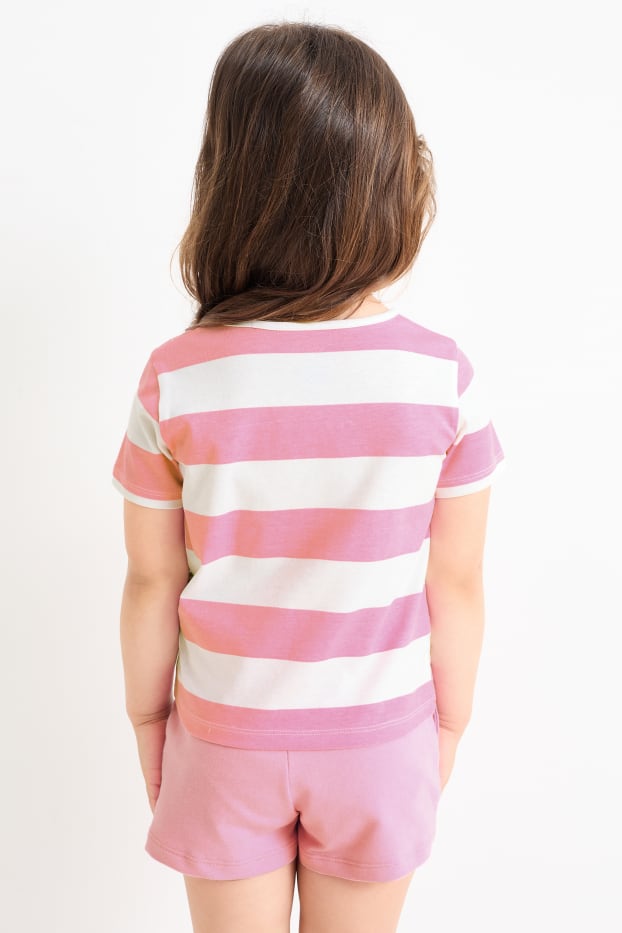 Kinder Mädchen - Multipack 2er - Minnie Maus - Kurzarmshirt mit Knotendetail - rosa