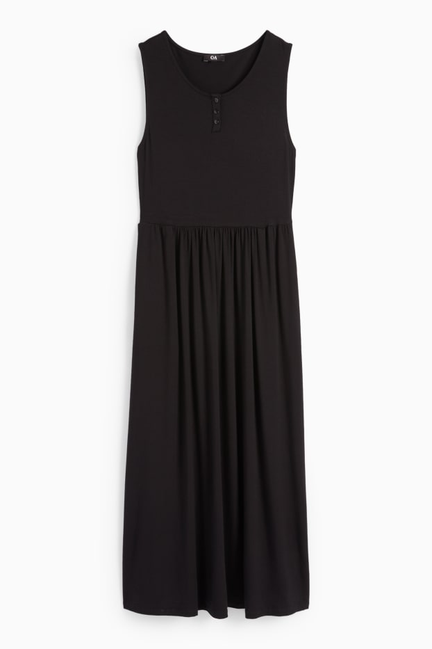 Damen - Basic-Viskose-Kleid - schwarz
