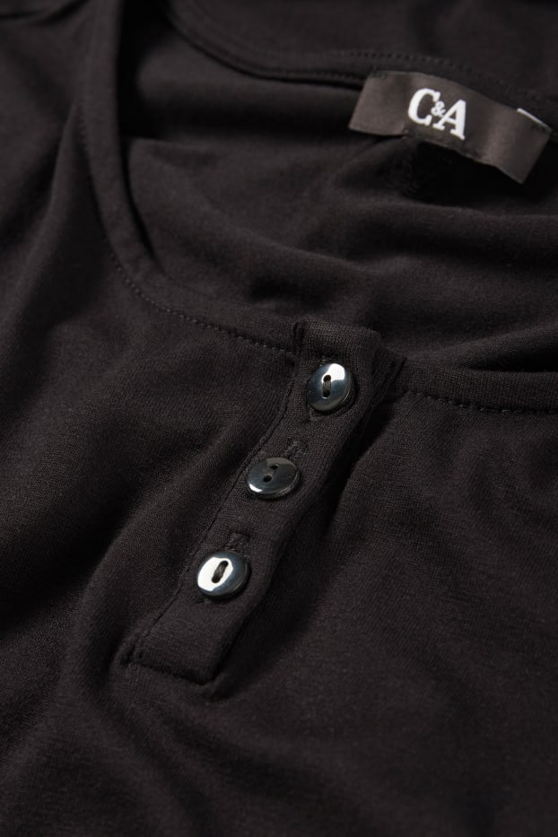 Damen - Basic-Viskose-Kleid - schwarz