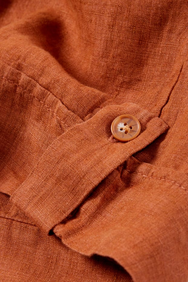 Donna - Shorts di lino - vita media - havana