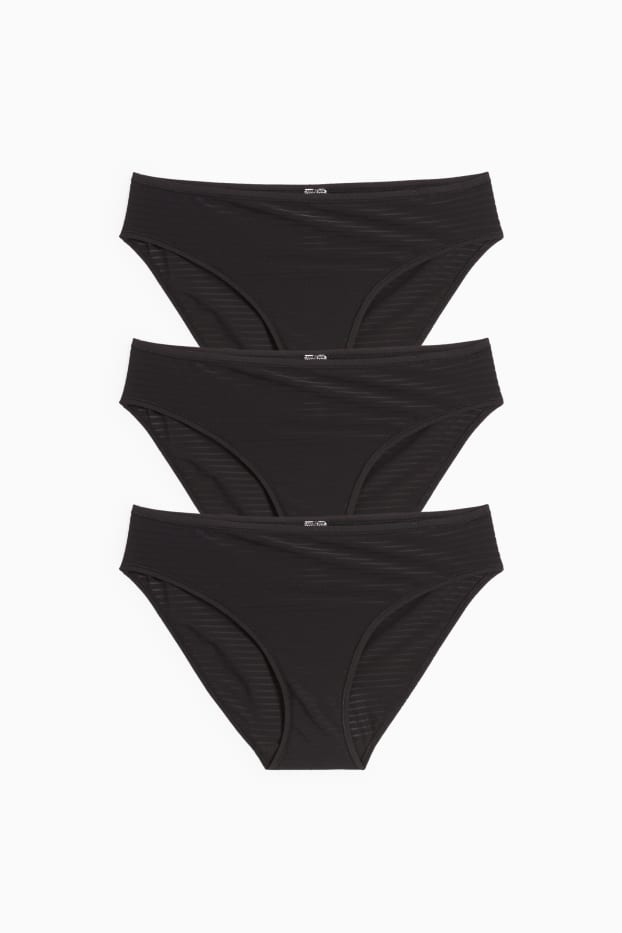 Femmes - Lot de 3 - culotte - noir