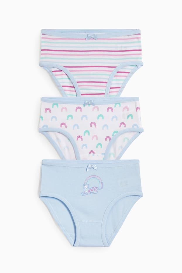 Children Girls - Multipack of 3 - rainbow - briefs - light blue