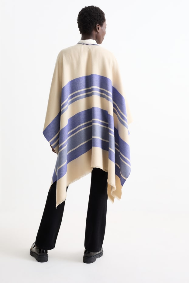 Femmes - Poncho - à rayures - violet