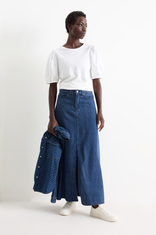Dona - Faldilla texana - estampat - texà blau