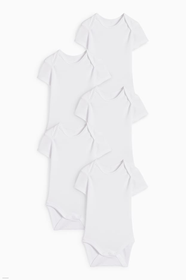 Unisexe - Lot de 5 - bodys bébé - blanc