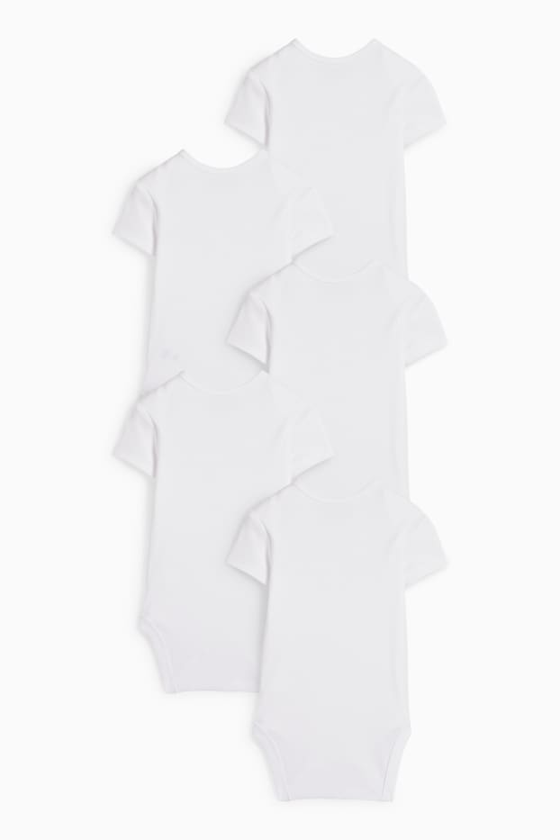 Unisexe - Lot de 5 - bodys bébé - blanc