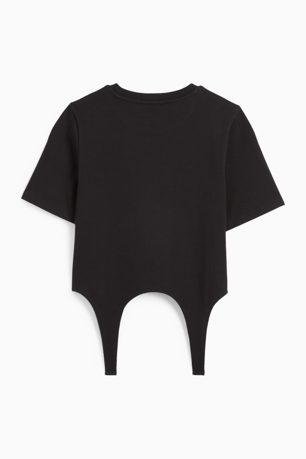 Damen - Crop T-Shirt - schwarz