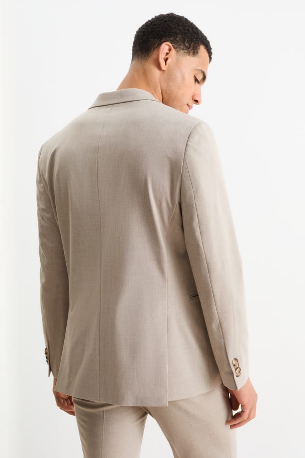 Hommes - Veste de costume - slim fit - Flex - 4 Way Stretch - beige clair