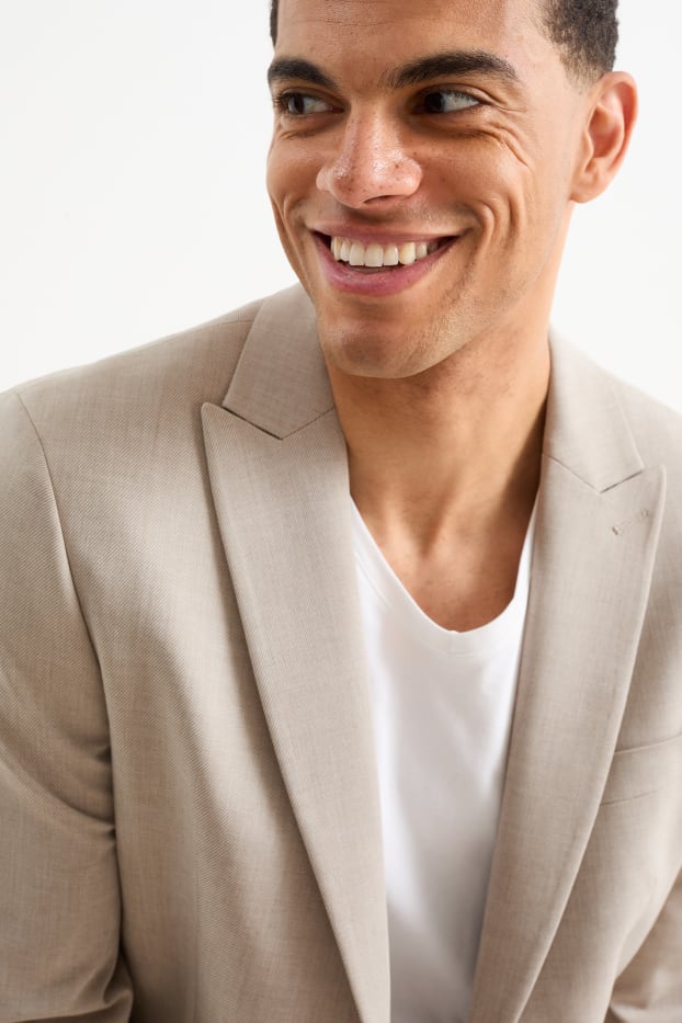 Hommes - Veste de costume - slim fit - Flex - 4 Way Stretch - beige clair