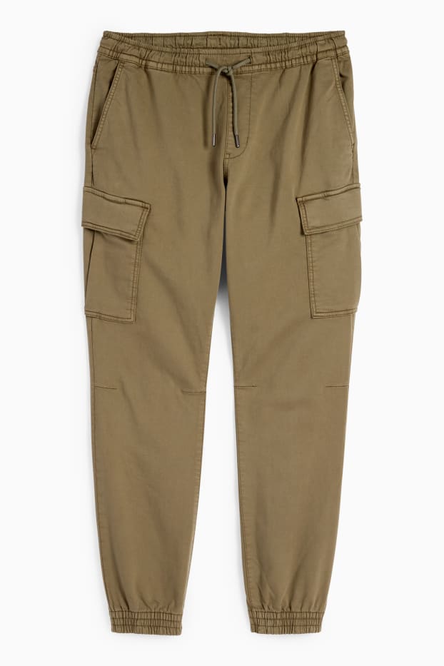 Hommes - Pantalon cargo - tapered fit - LYCRA® - kaki