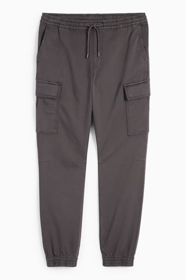 Pánské - Cargo kalhoty - tapered fit - LYCRA® - tmavošedá