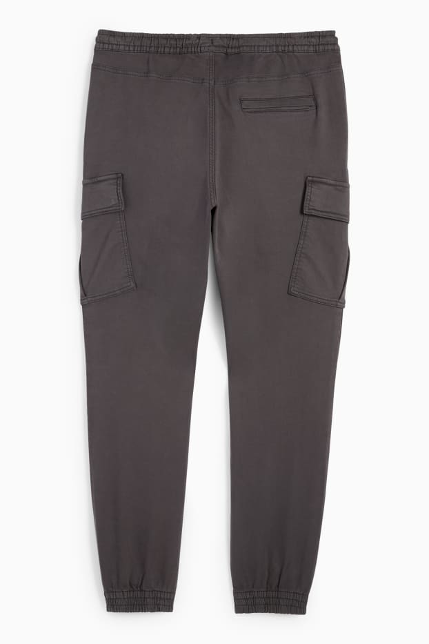 Pánské - Cargo kalhoty - tapered fit - LYCRA® - tmavošedá