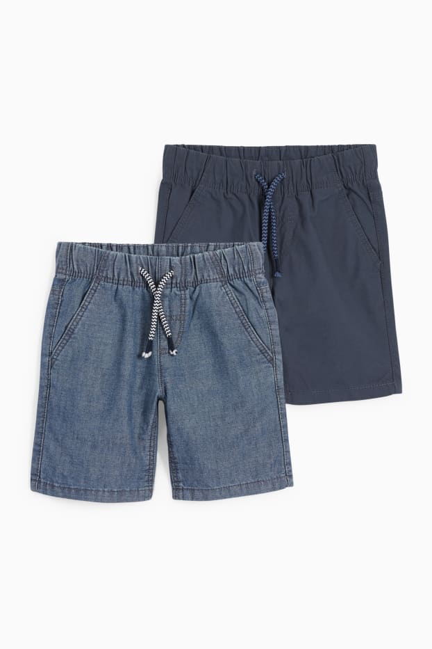 Enfants garçons - Lot de 2 - bermudas - bleu foncé