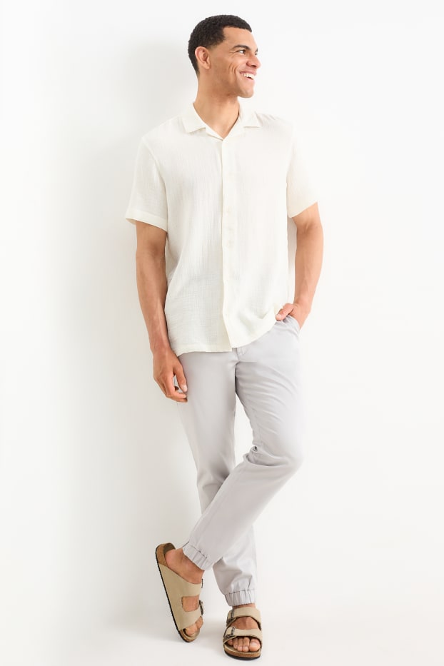 Heren - Joggingbroek - tapered fit - grijs