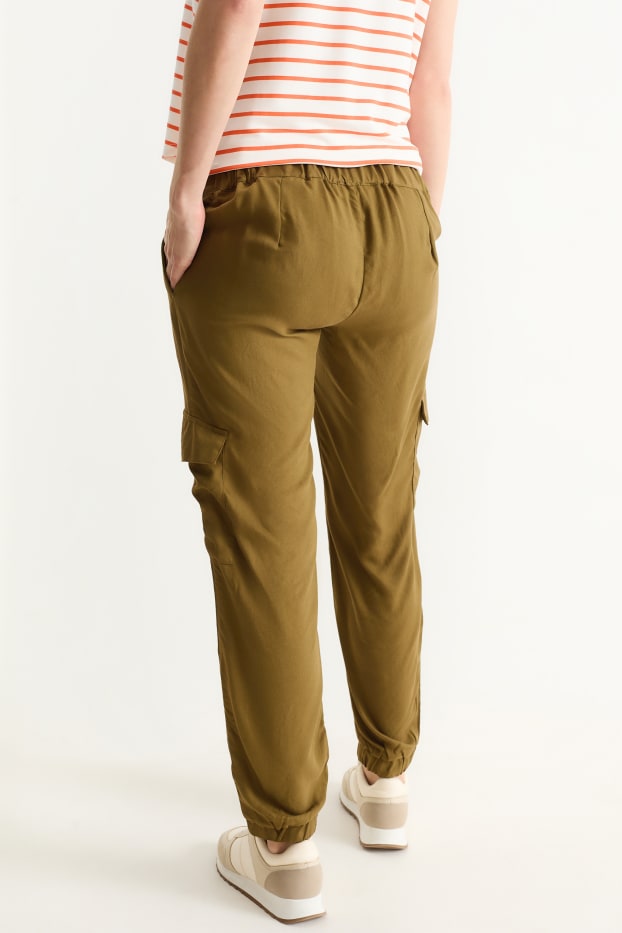 Damen - Umstands-Cargohose - khaki