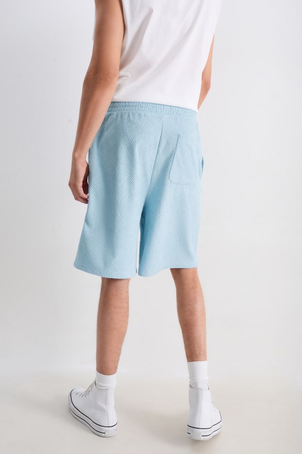 Uomo - Shorts in spugna - azzurro