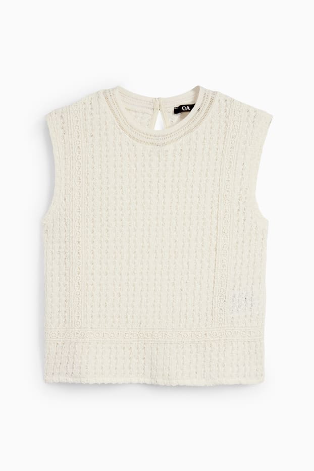 Women - Knitted top - cremewhite