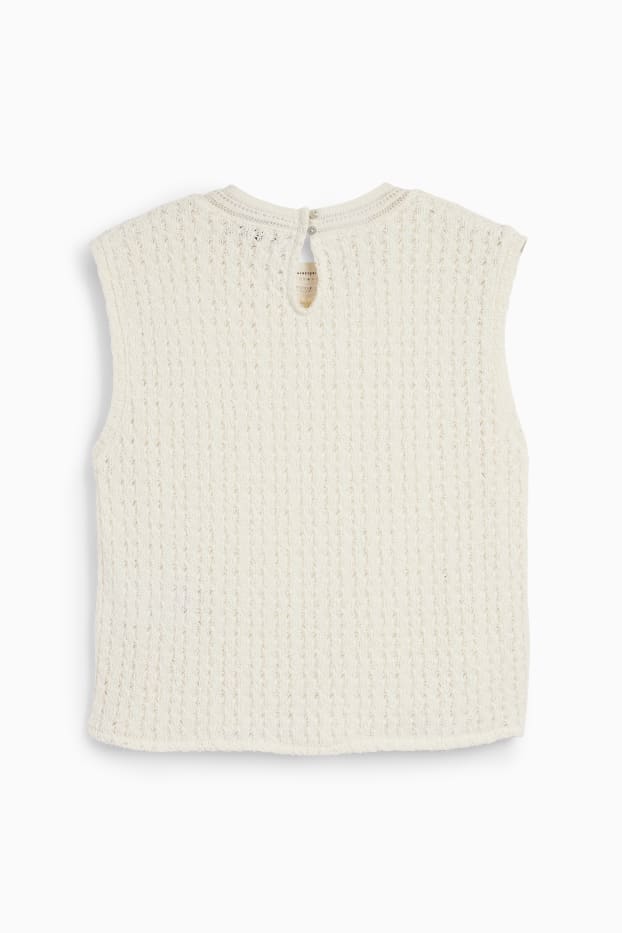Women - Knitted top - cremewhite