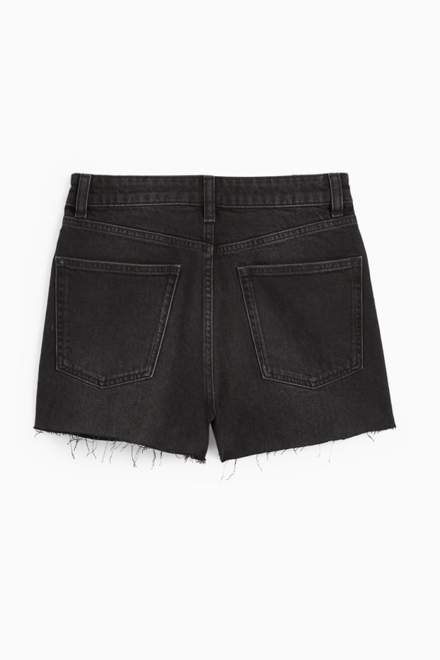Dona - Texans curts amb pedres d’estràs - high waist - negre