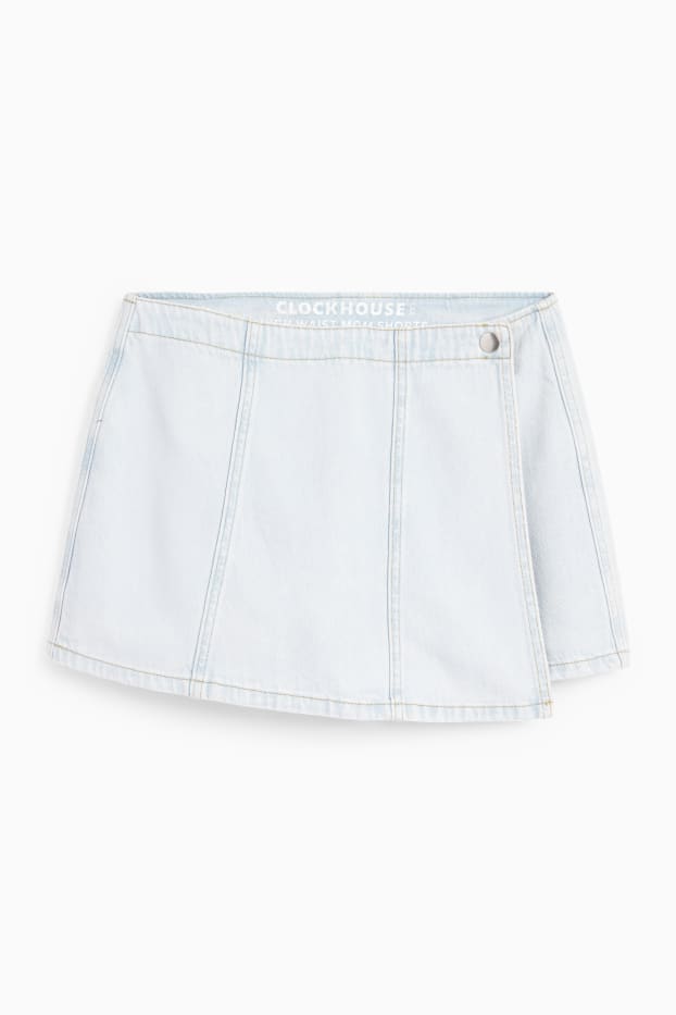Damen - Jeans-Skort - helljeansblau