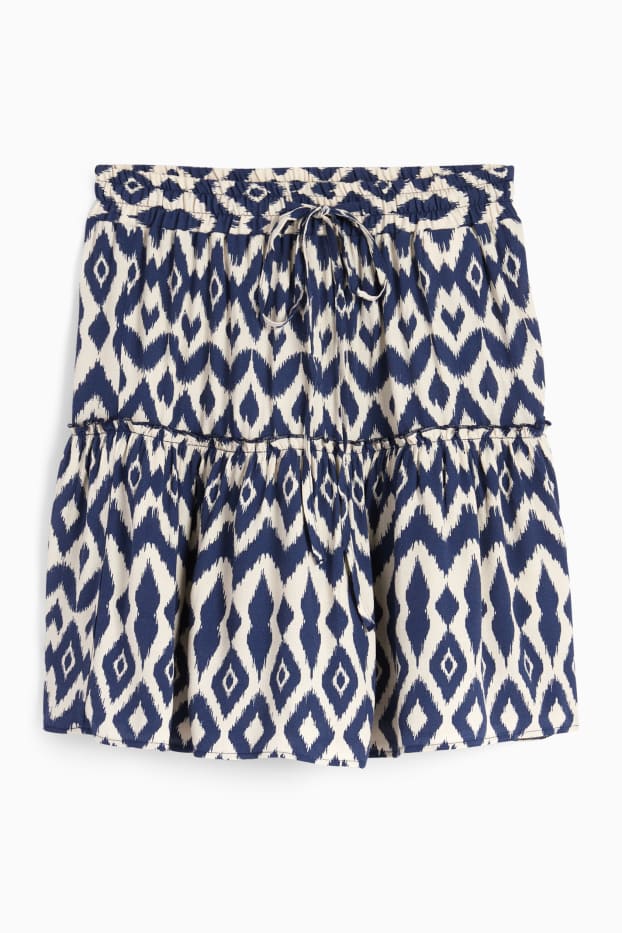 Donna - Minigonna - con motivi - blu