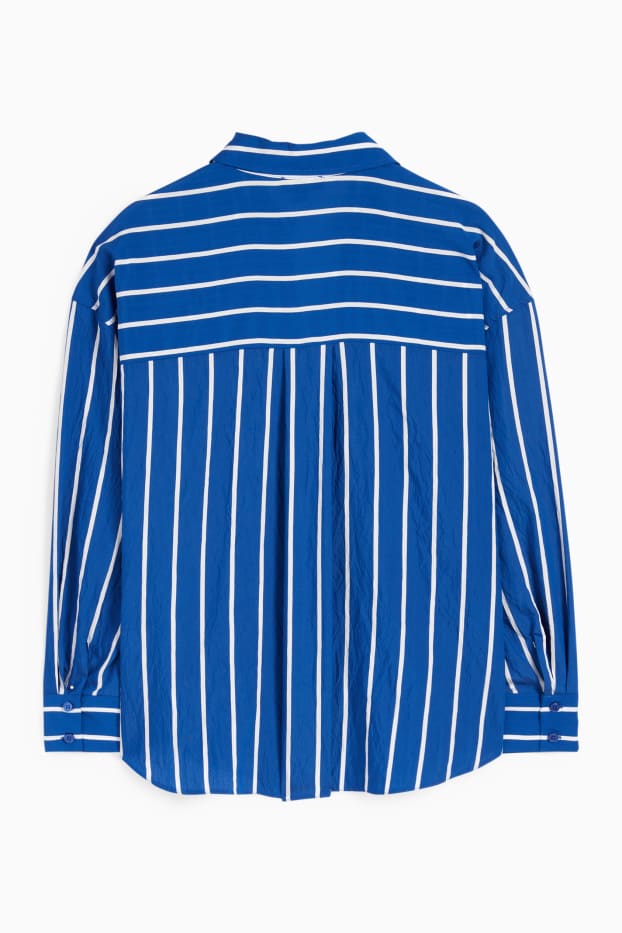 Damen - Bluse - gestreift - dunkelblau