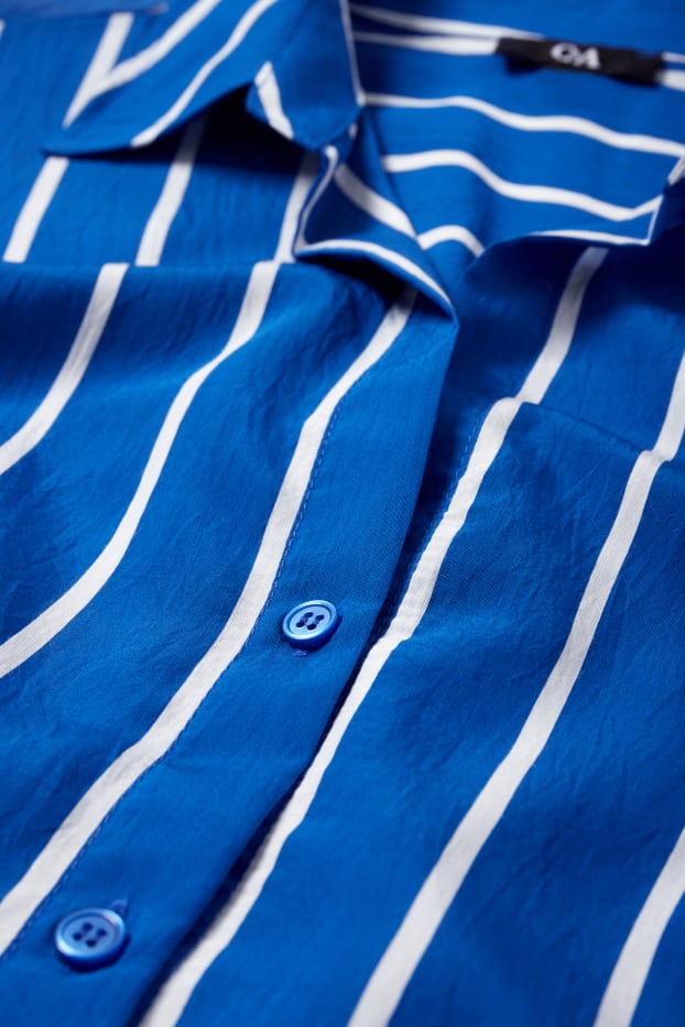 Damen - Bluse - gestreift - dunkelblau