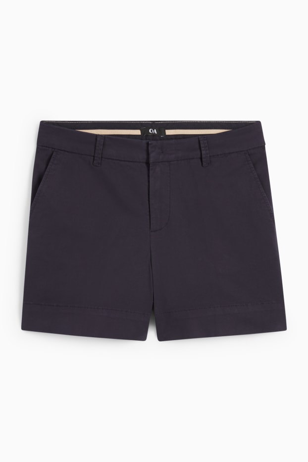 Dames - Shorts - mid waist - donkerblauw
