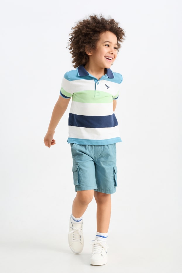 Kinderen: jongens - Bermuda - linnenmix - blauw