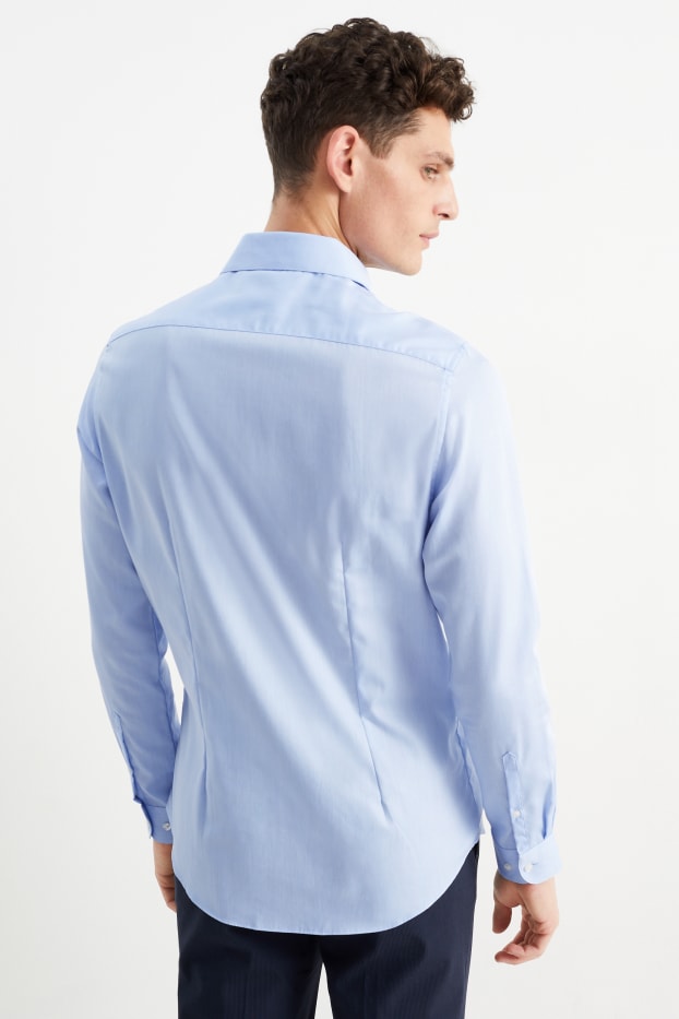 Uomo - Camicia business - slim fit - cutaway - facile da stirare - azzurro
