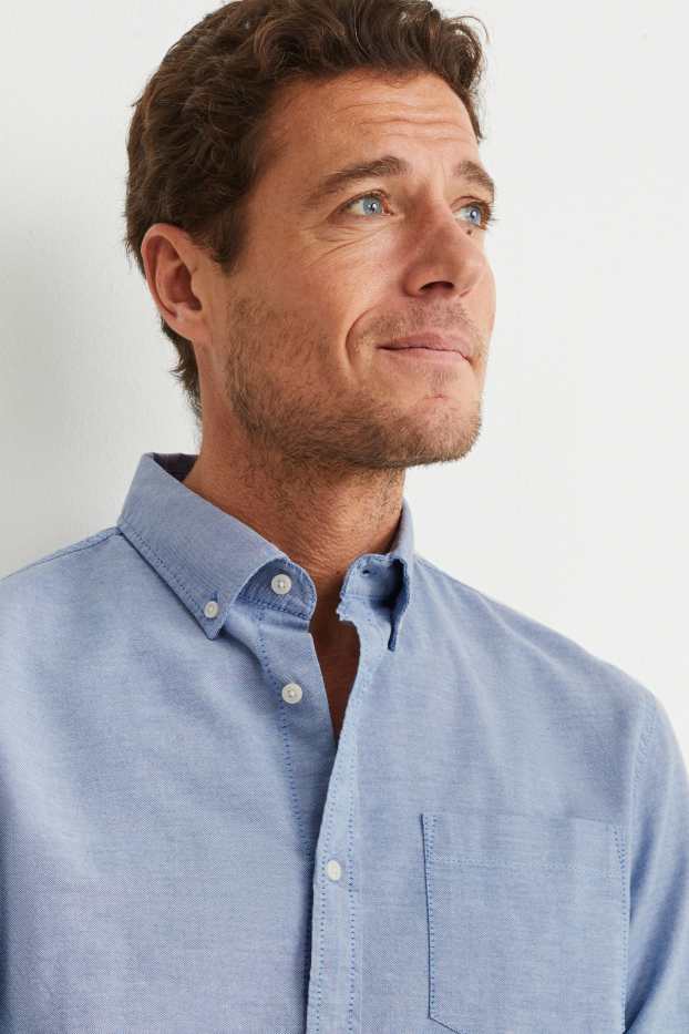 Herren - Oxford Hemd - Regular Fit - Button-down - hellblau