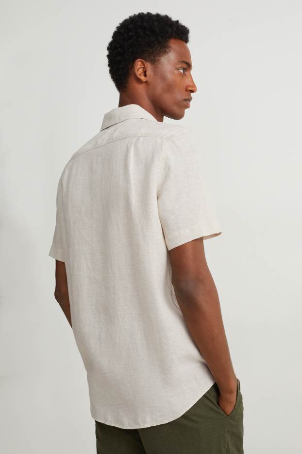 Herren - Leinenhemd - Regular Fit - Kent - hellbeige