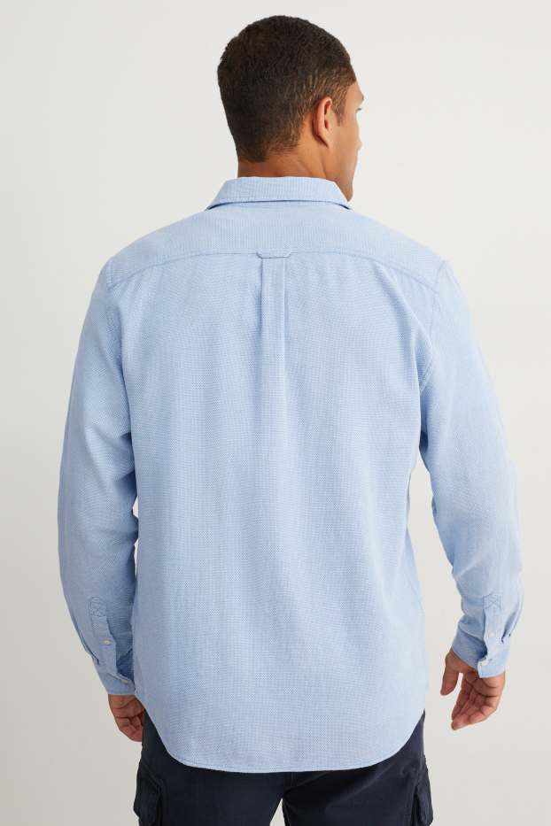 Uomo - Camicia - regular fit - collo all'italiana - azzurro