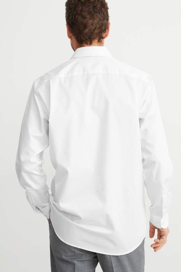 Home - Camisa formal - regular fit - cutaway - fàcil de planxar - blanc