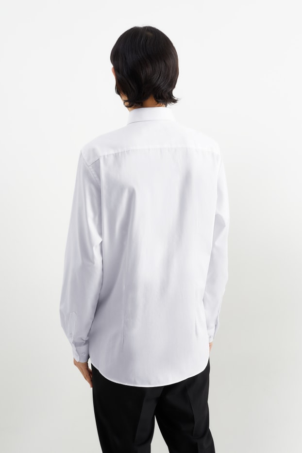 Herren - Businesshemd - Slim Fit - Cutaway - bügelleicht - weiß