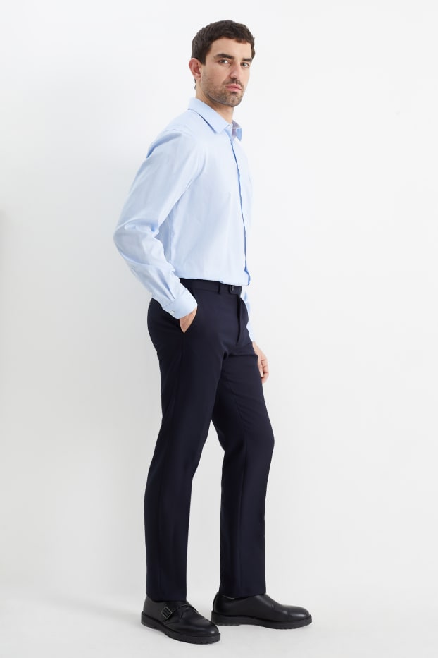 Hommes - Pantalon de costume - regular fit - bleu foncé