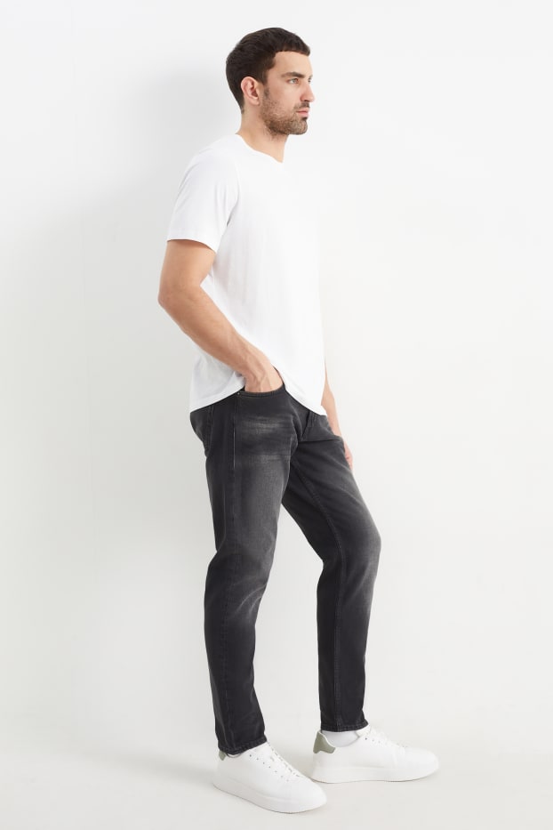 Herren - Slim Tapered Jeans - LYCRA® - schwarz