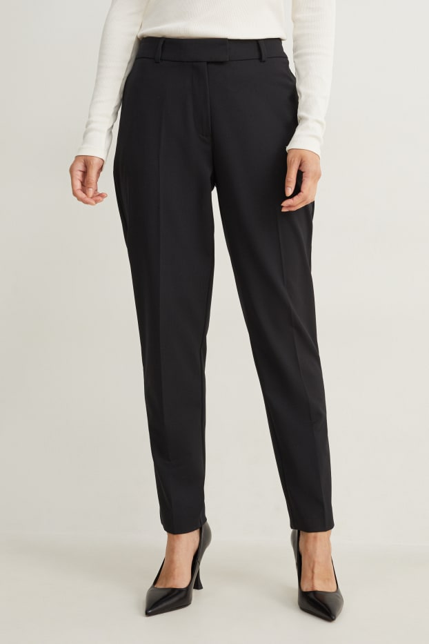 Dona - Pantalons formals - mid waist - slim fit - Mix & Match - negre