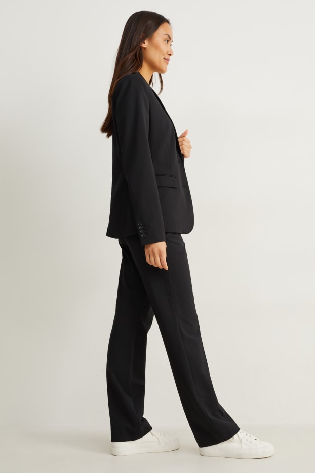 Dona - Pantalons formals - mid waist - slim fit - Mix & Match - negre