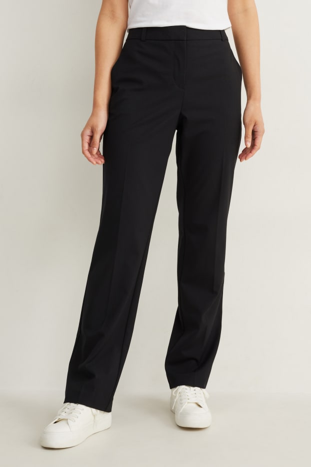 Dona - Pantalons formals - mid waist - slim fit - Mix & Match - negre