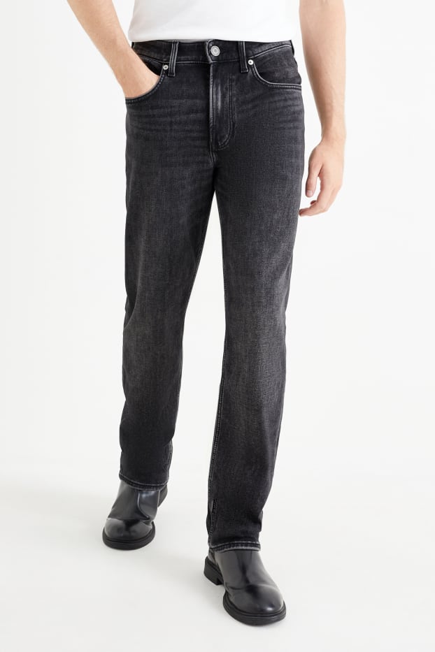 Uomo - Straight jeans - jeans termici - jog denim- LYCRA® - jeans grigio scuro