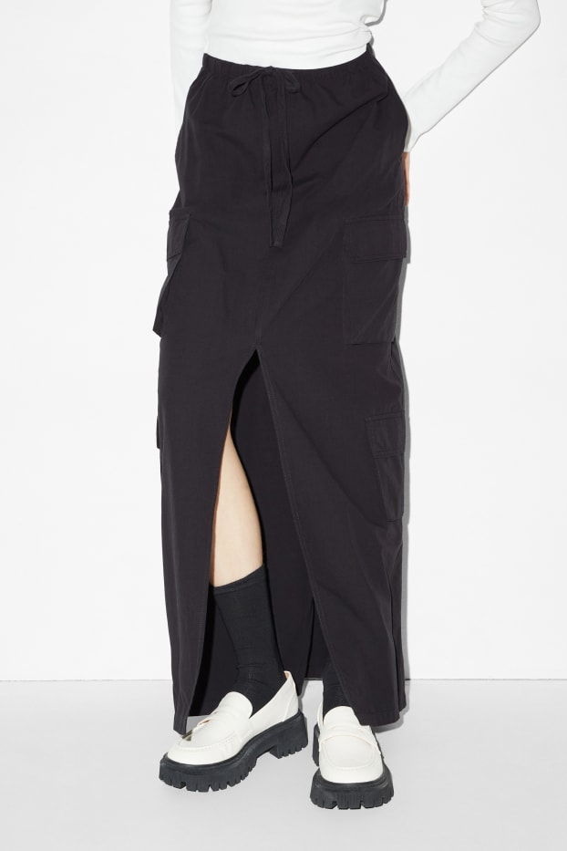 Women - Cargo skirt - black