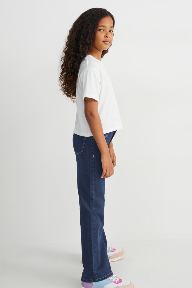 Kinderen: meisjes - Wide leg jeans - jeansdonkerblauw