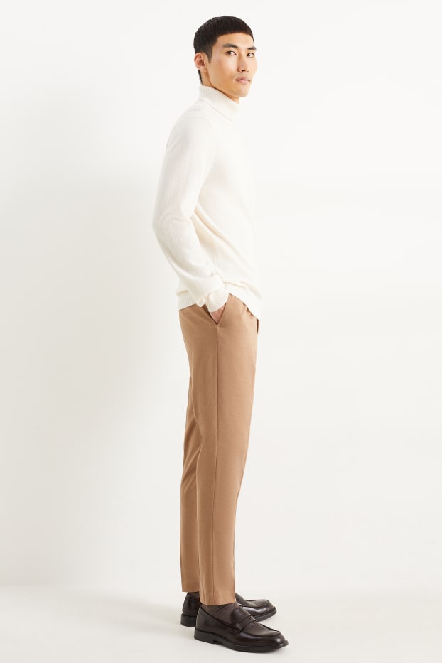 Men - Mix-and-match trousers - regular fit - Flex - stretch - light brown