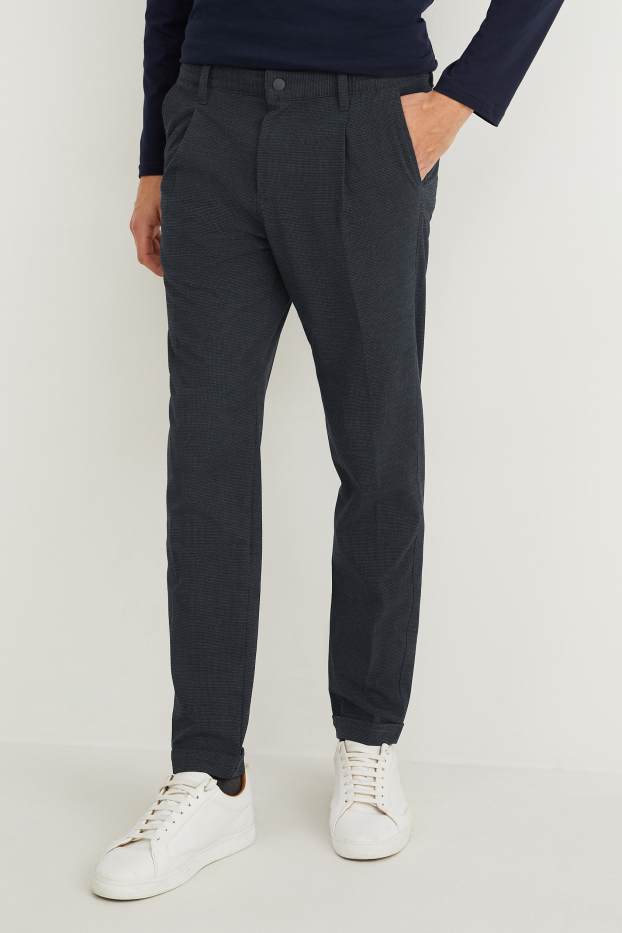 Bărbați - Chino - tapered fit - albastru închis