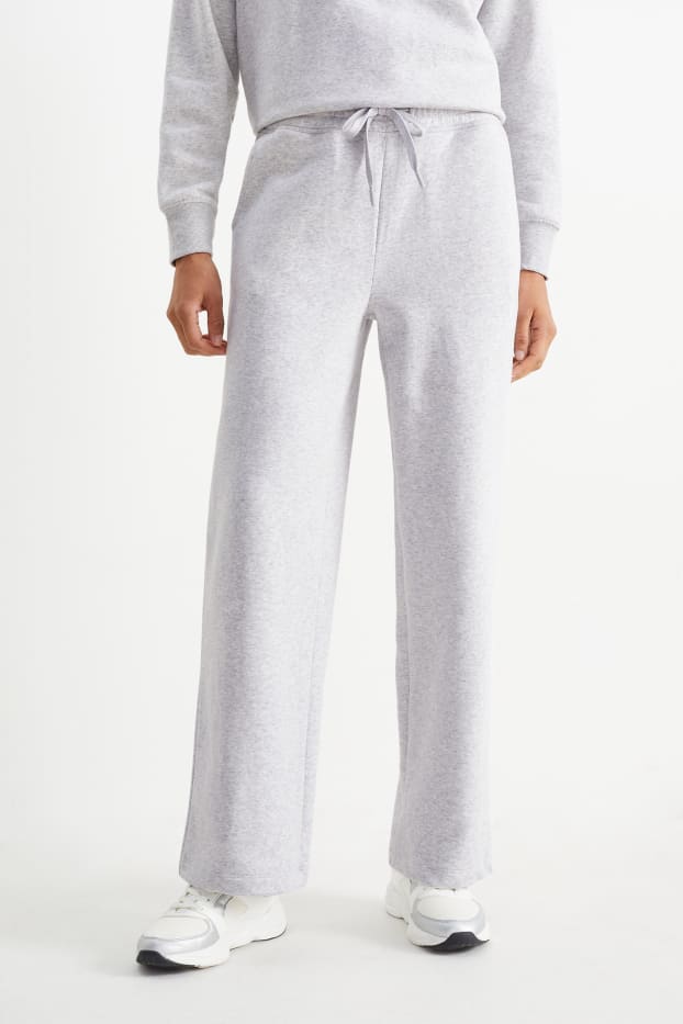 Donna - Pantaloni sportivi basic - grigio chiaro melange