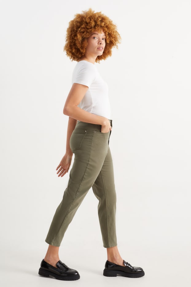Women - Mom jeans - high waist - green